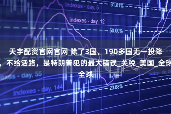 天宇配资官网官网 除了3国，190多国无一投降，不给活路，是特朗普犯的最大错误_关税_美国_全球